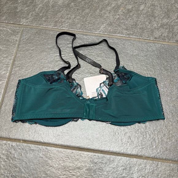 Savage X Fenty Shining Star Embroidered Half Cup Plunge Bra Wildflower Blue 36D - Picture 6 of 10